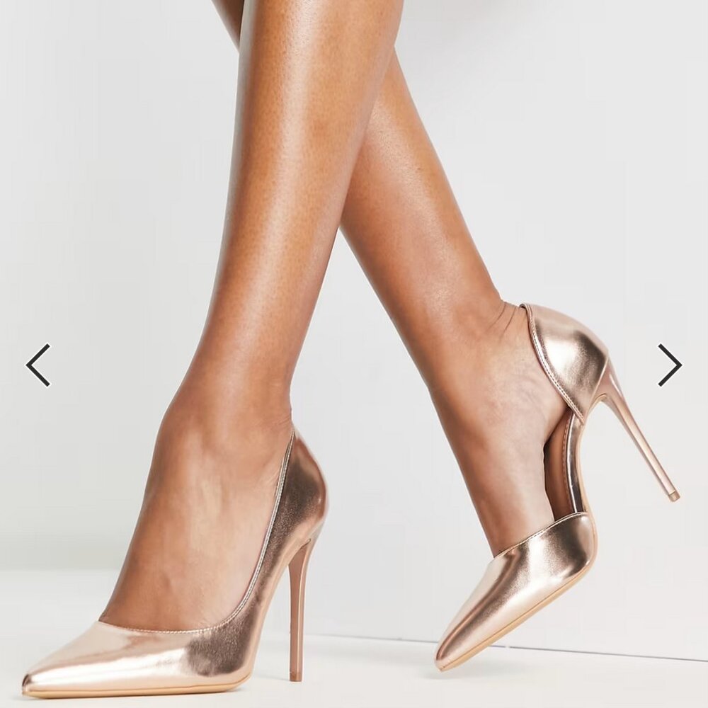 ASOS Truffle Collection Rose Gold Stiletto Heels Size 38
